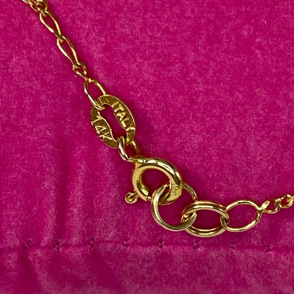 14K YELLOW GOLD heart anklet MADE IN ITALY REAL GOLD ❤️ - Picture 4 of 10